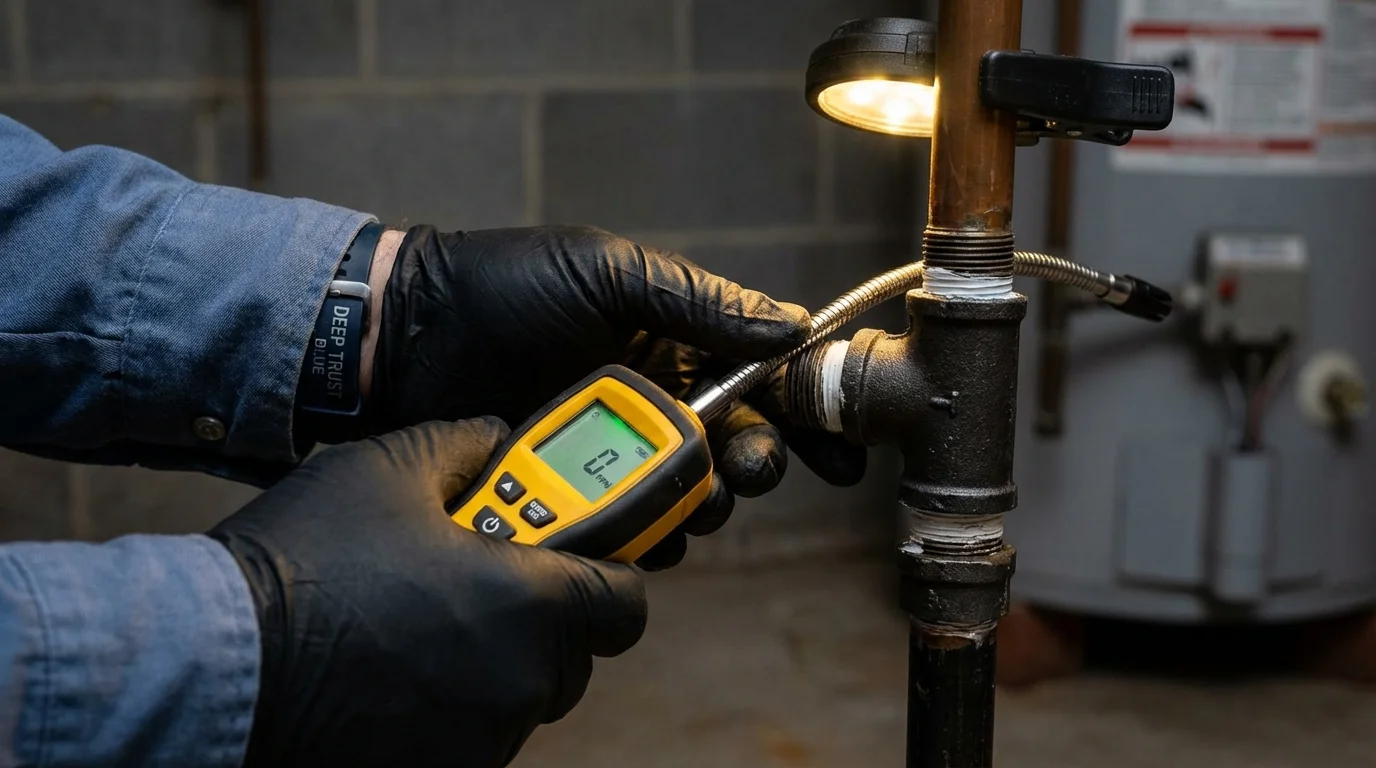 Gas leak detection with electronic sniffer by Johns Plumbing LLC in Coraopolis