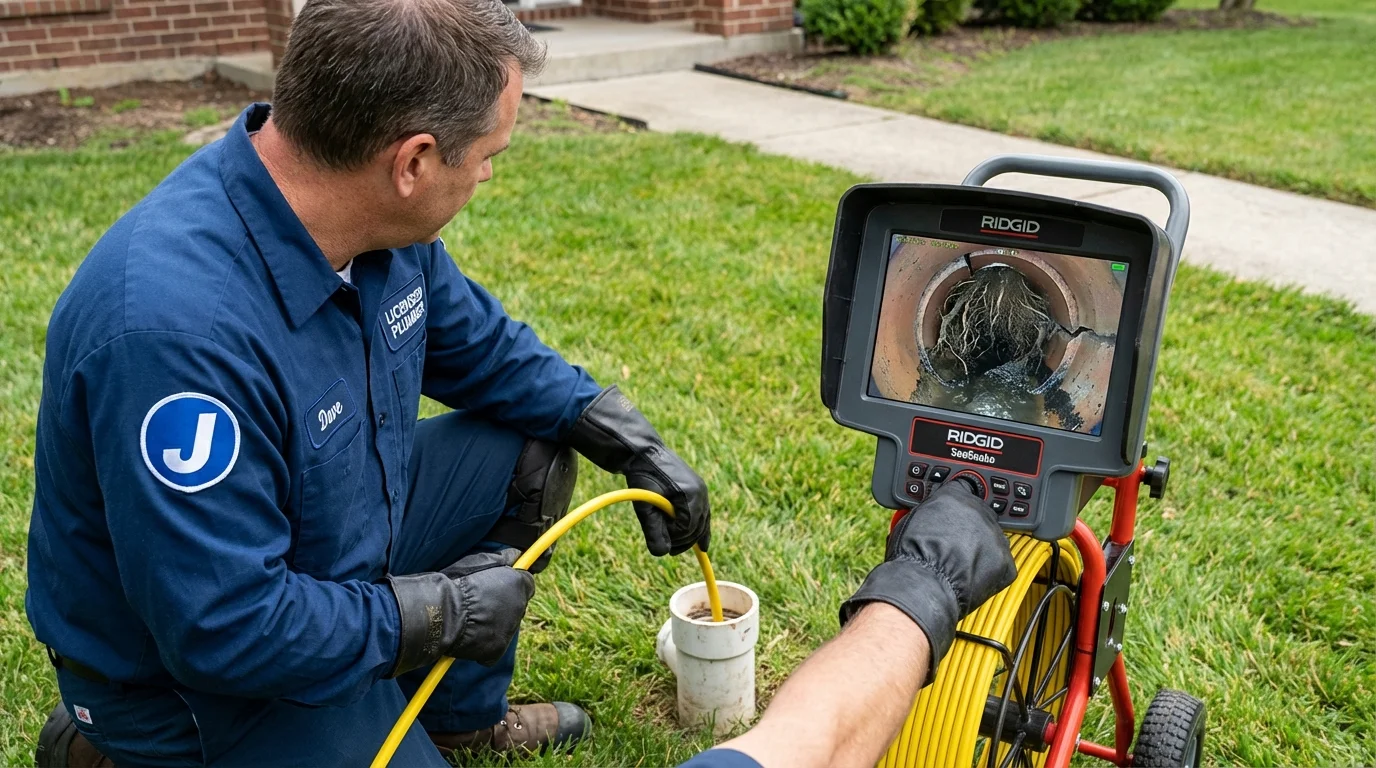 Sewer camera inspection being performed by Johns Plumbing LLC in Coraopolis
